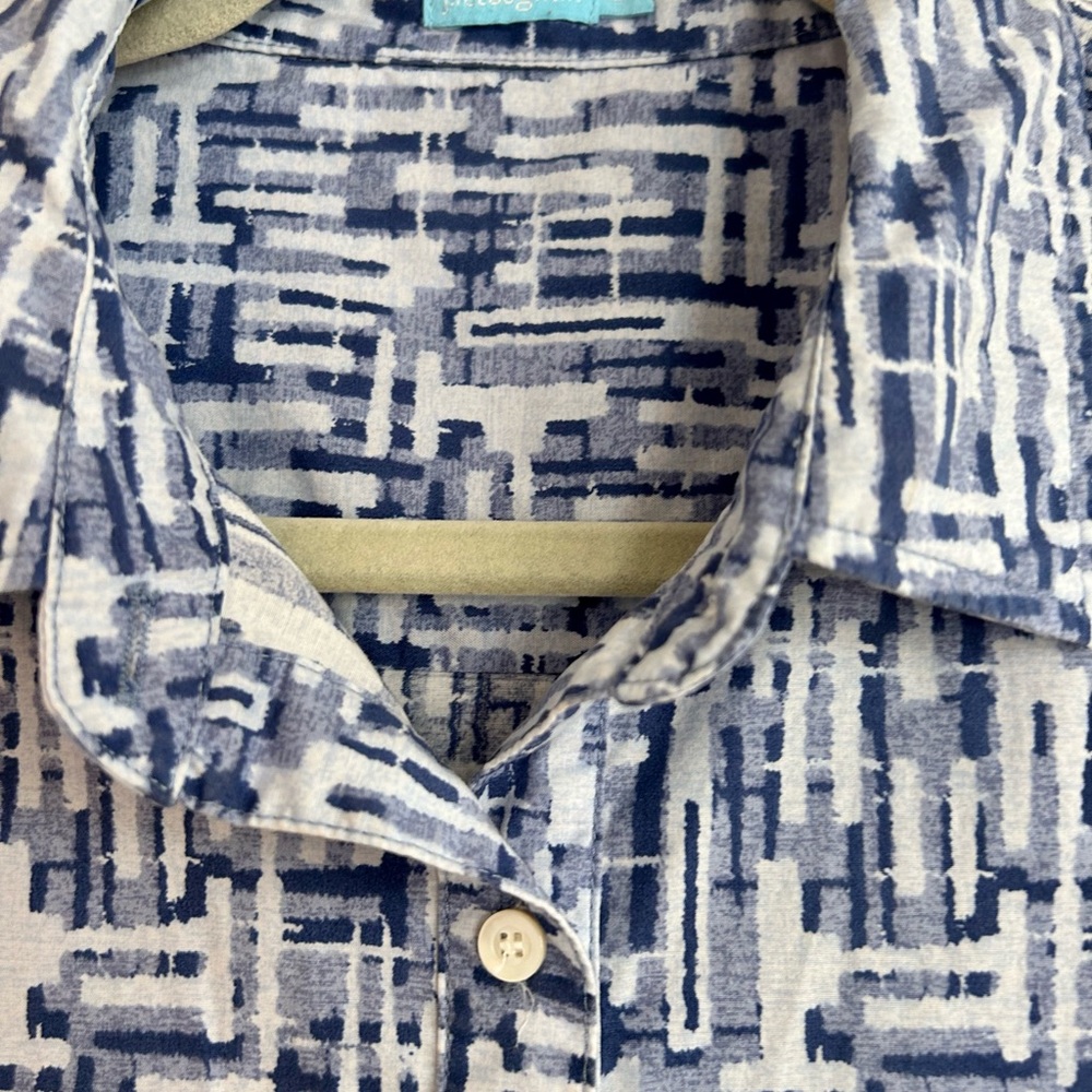 J. McLaughlin Blue Patterned Shirt Dress - Picture 2 of 3
